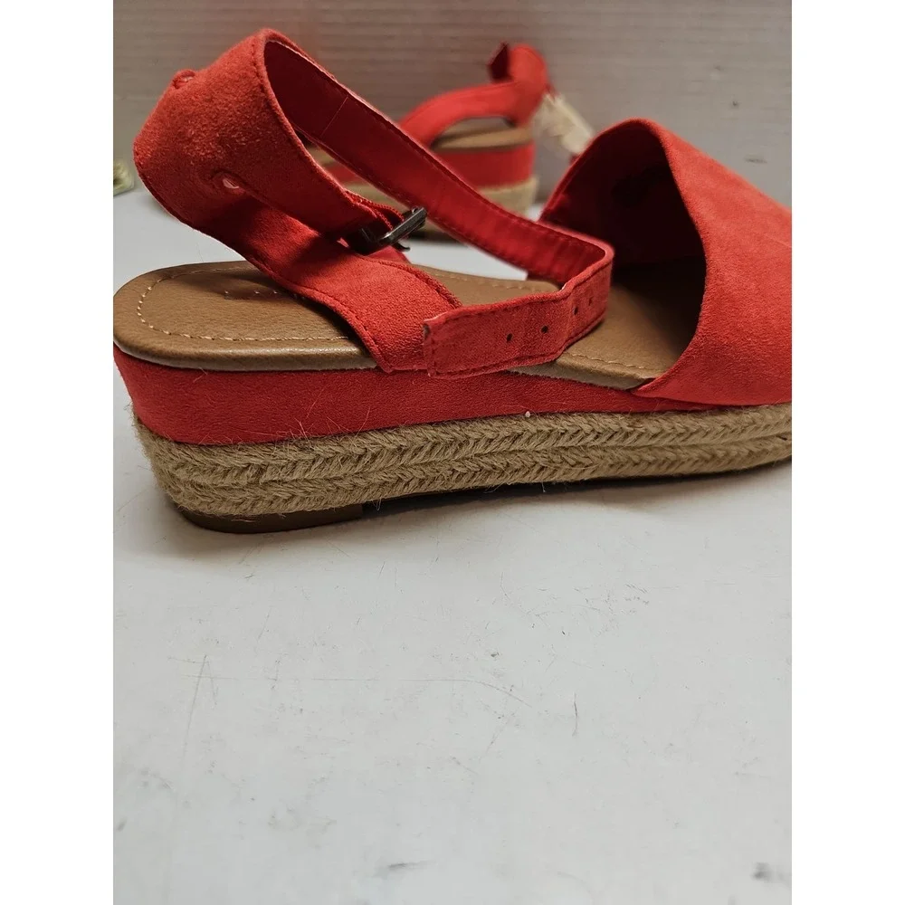 Lane Bryant Womens Coral Ankle Strap Wedge Espadrille Sandals 8W Platform